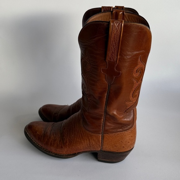 Vintage Lucchese Brown Leather Cowboy Boots - Picture 3 of 13